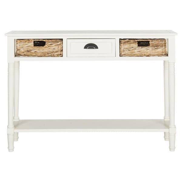 Safavieh 31.5 x 44.5 x 13.4 in. Christa Console Table with Storage, Distressed & White AMH5737B - main
